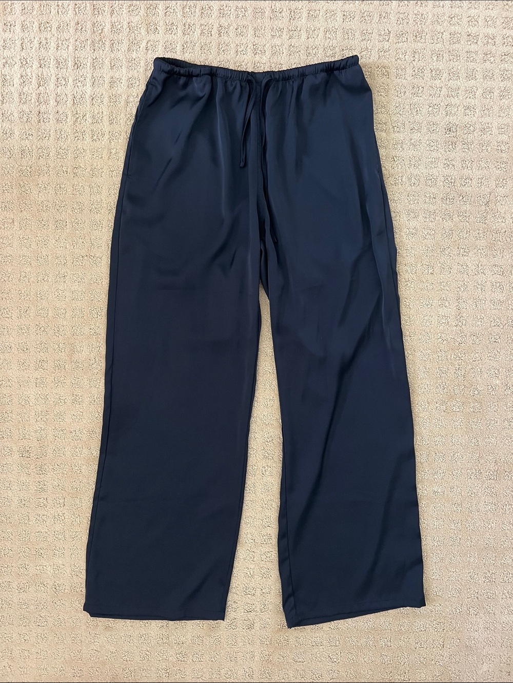 Women’s Navy Satin Pants